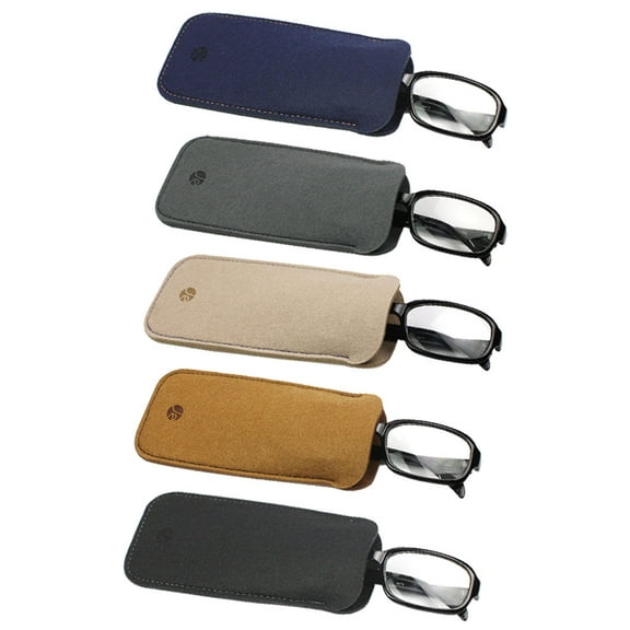 [5 PACK], JAVOedge Soft Felt Slip In Pouch Case for Sunglasses, Reading Glasses, MicroFiber Cloth