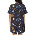 thumbnail image 6 of Fotbe Galaxy Print Pajama Set for Women 2 Piece Loungewear Short Sleeve Tops and Shorts Set Soft Sleepwear-Large, 6 of 7