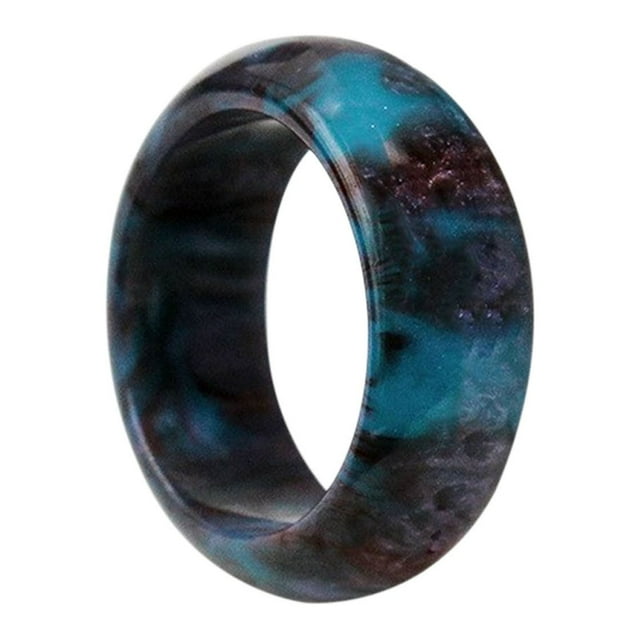 Anillos para mujer, regalos para mujer, acrílico colorido, grueso, con chicas, damas, joyería de playa, estilo simple, anillo azul