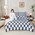 thumbnail image 4 of Castle Fairy Minimalist Buffalo Full Size Comforter Sets 3-Piece for Female Men Adults,Geometric Plaid Grid Bedding Comforter Set,Mid Century Lightweight Bedding Sets,Super Cozy Room Decor, 4 of 8