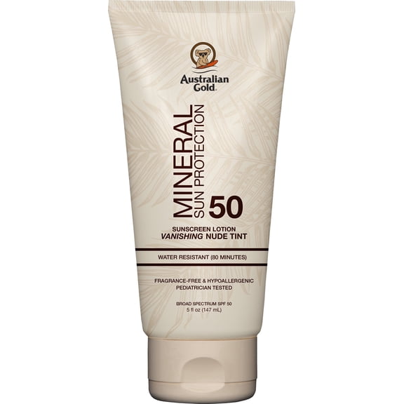 Australian Gold Fragrance Free Mineral Sunscreen Lotion, SPF 50, 5 fl. oz