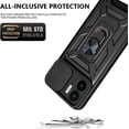 thumbnail image 2 of Case for Xiaomi Redmi A1 with Slide Camera Cover, Military Grade Drop Protective Phone Cover Case with Ring Kickstand for Xiaomi Redmi A1 SJ Black, 2 of 8