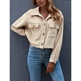 thumbnail image 3 of Chaqueta corta de pana Gihuo Fashion para mujer, 3 of 6