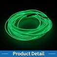 thumbnail image 4 of Cuerda de luz LED EL de 2m Unique Bargains, luz de cadena brillante para iluminación interior de automóviles, tira LED auto flexible de neón para decoración de coches USB(5V) verde, 4 of 7