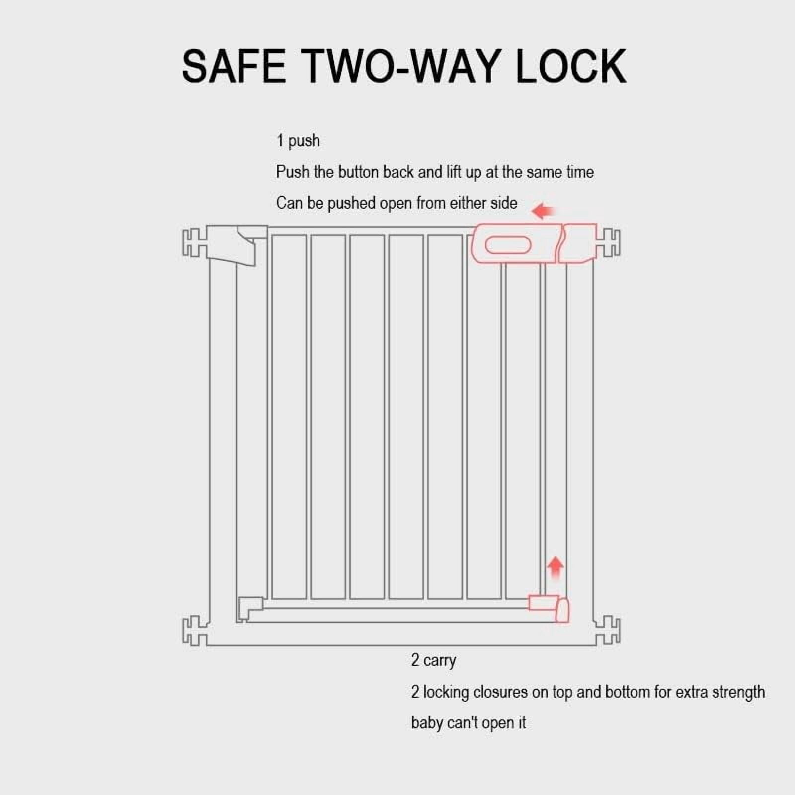 Gamvdout Stair Gate for Dogs, Wide 75-82Cm Metal Safety Gate, Tall 76Cm Pet Fence, for Doorways Hallways/White/Upgrade