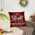 thumbnail image 5 of Christmas Pillow Covers 16x16 Set of 4 Red Green Xmas Decorative Throw Pillows Christmas Tree Deer Santa Pillow Cases Home Outdoor Sofa Couch Cushion Covers for Christmas Decorations (16 by 16), 5 of 6