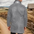 thumbnail image 4 of Fgnfyis Mens Winter Coats Cozy Mid Length Wool Blend Overcoat Loose Fit Modern Style Outerwear for Everyday Comfort Trench Coat Men Grey XXL, 4 of 5