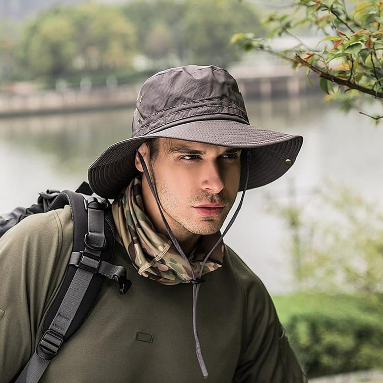 Waterproof Wide Brim Sun Hat UV Protection Bucket Cap Hiking Fishing Safari  Men