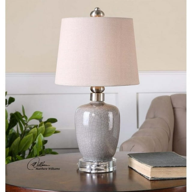 Uttermost Ovidius Mini Crackle Gray Table Lamp