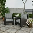 thumbnail image 2 of Jordan Manufacturing 46.5" x 24" Conway Smoke Grey Stripe Rectangular Outdoor Deep Seat Chair Cushion Set with Welt, 2 of 12