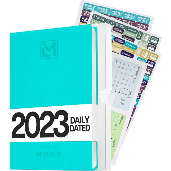 Little More Agenda 2023 Daily Planner A5 Productivity Journal Calendars, Planners & Organizers Turquoise