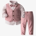 thumbnail image 4 of Ropa de vestir para niño pequeño, traje de Navidad para niños, traje formal, camisa y pantalones, conjuntos con pajarita, 4 of 5