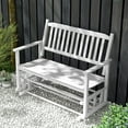 thumbnail image 4 of Gymax 2 Seats Outdoor Glider Bench Poplar Wood Patio Swing Glider Loveseat Chair w/ Armrests, 4 of 8