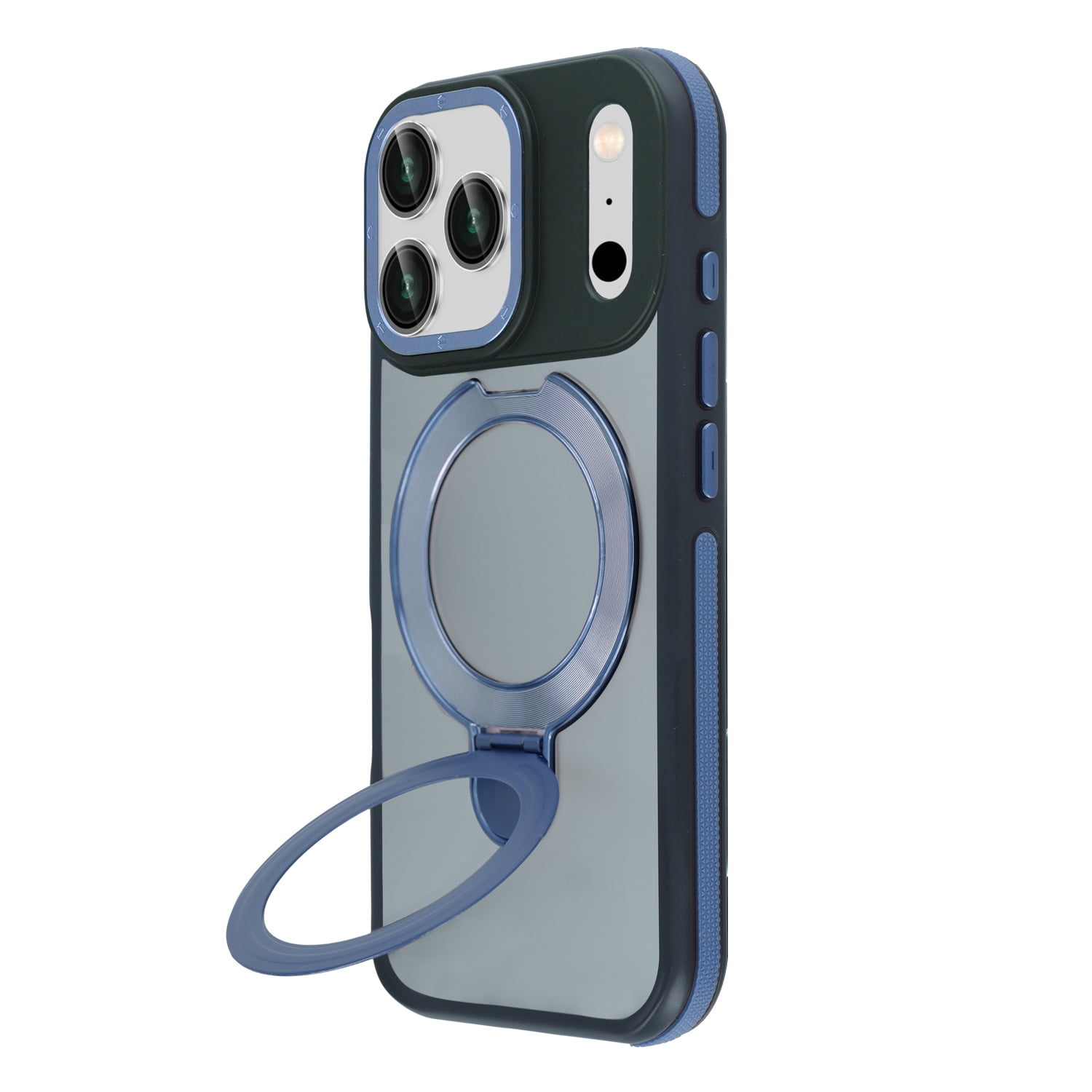 Matte Transparent Protective Cover with Wireless Charging Support for iPhone 17 Pro Max - Blue