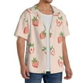 thumbnail image 4 of Cauagu Strawberries Men's Short Sleeve Button Down Hawaiian Shirt for Men Bowling Shirts Casual Summer Beach Shirt,4X-Large, 4 of 6