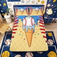 thumbnail image 3 of Meiyoeat Sport Baseball Queen Sheets 4 Pieces,Ice Cream Drip Queen Sheet Sets,Blue Red Yellow,1 Fitted Sheet,1 Flat Sheet and 2 Pillowcases, 3 of 6