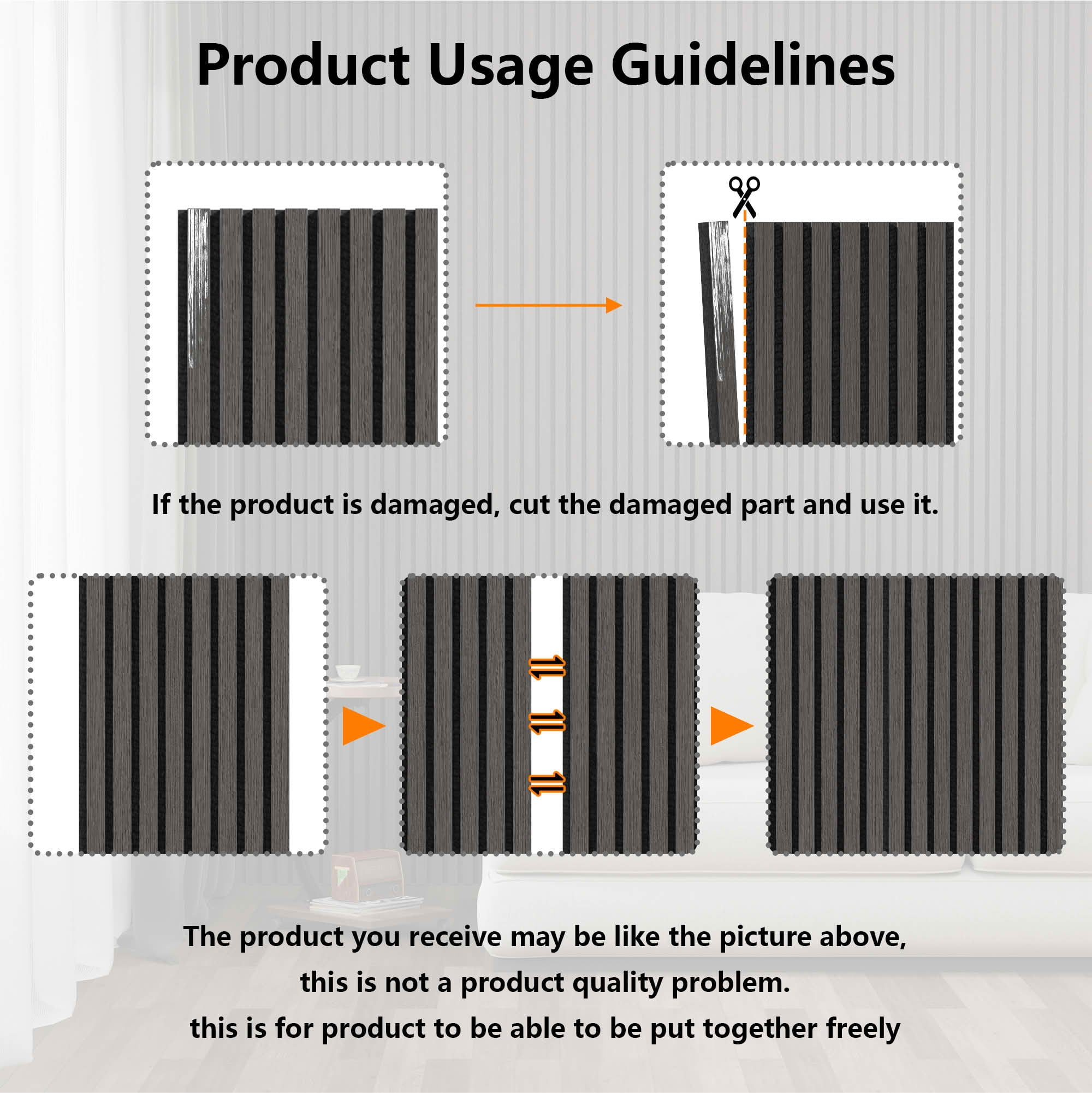 MAYEERTY Black Wood Veneer MDF Sound Absorbing Panel for Wall Decor, 94x12x1 Inch, 2 Pack