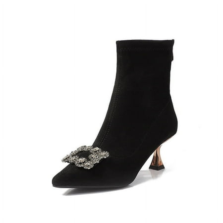 

IELGY suede pointed high heel boots with stiletto