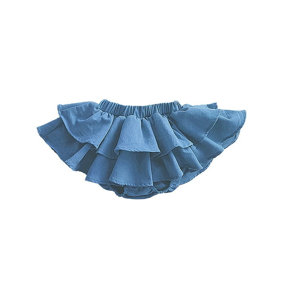 XQYLOS Girls’ Cotton Blend Skort Shorts - 2-in-1 Cake Skirt Design with Elastic Waistband, Breathable Summer Playwear for Active Toddlers