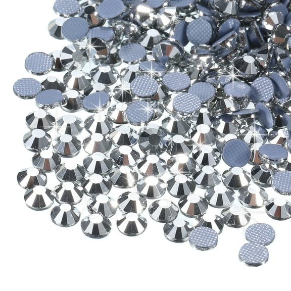 Uxcell 288 Pcs Hotfix Rhinestones Flatback Crystal Glass Gems (SS34 7.3mm,Silver)