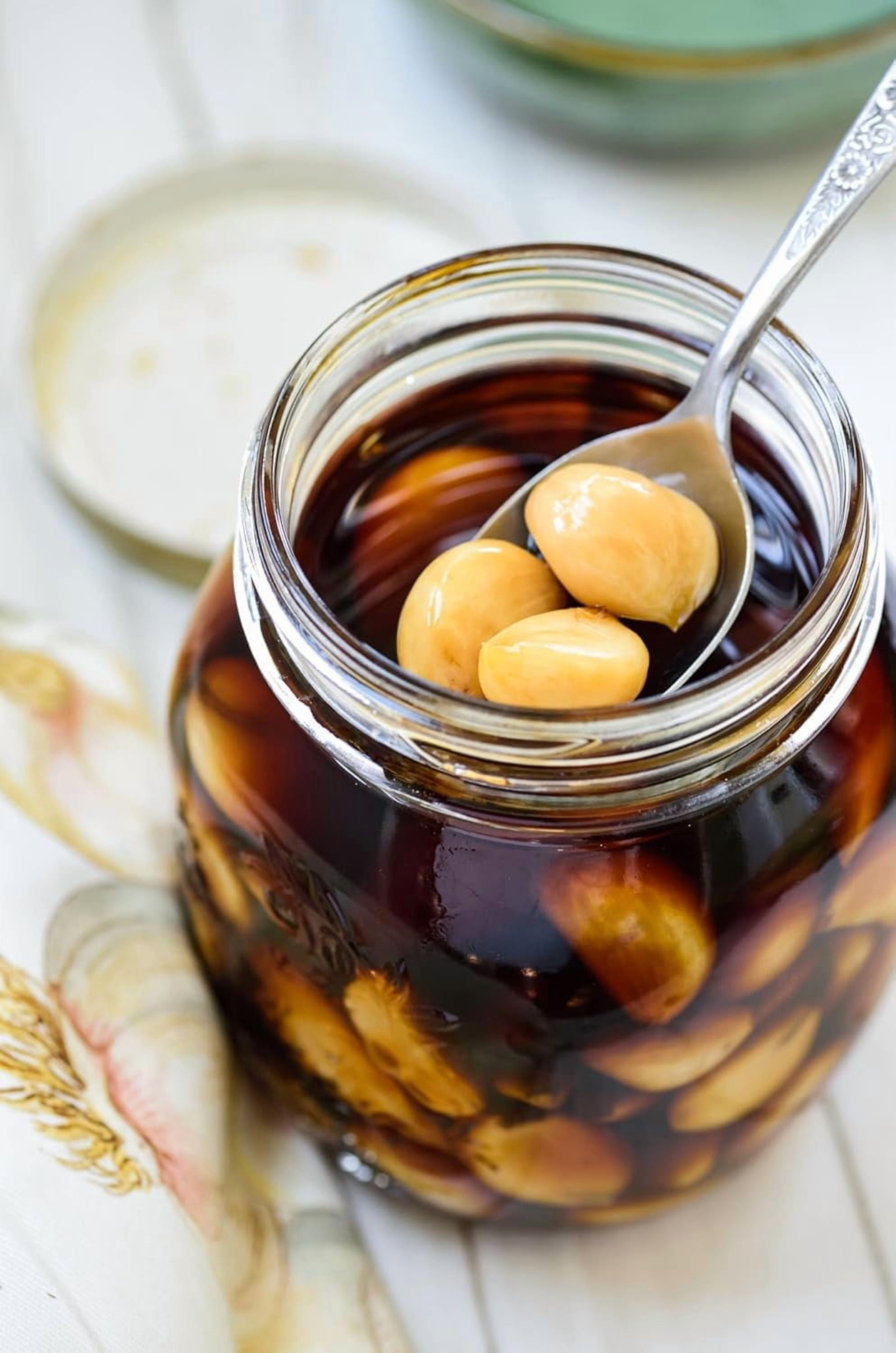 Pickled Peeled Garlic in Vinegar 2 Glass Jars Nt.Wt. 35.3oz