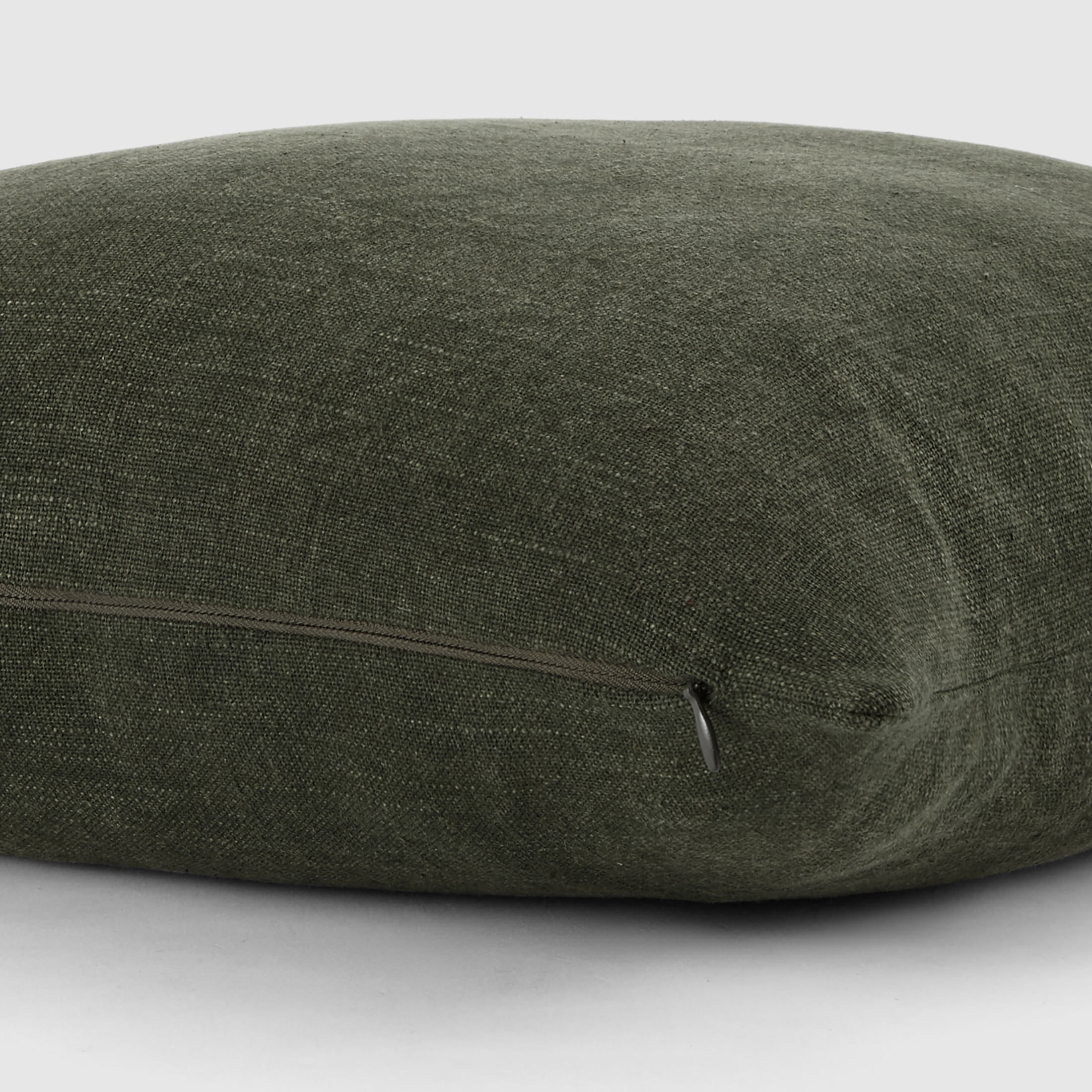 Stone Washed Throw Pillows in Distressed Cotton Solid Olive Gree by Comfort Canopy