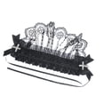 thumbnail image 3 of Rongfmy Gothic Lace Headband with Demon Veil Adjustable for Costume Events Accessory Black, 3 of 9