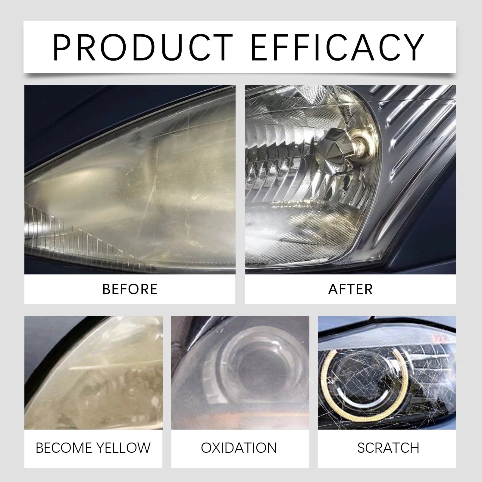 Alvantor Universal Car Motorcycle Headlight Restore Polishing Kit 3.38 fl.oz.