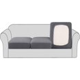 thumbnail image 4 of Fundas para cojines de asiento individuales de alta elasticidad, fundas para sofá con tela de sarga con textura jacquard (paquete de 3 para 3 cojines de sofá, gris), 4 of 5