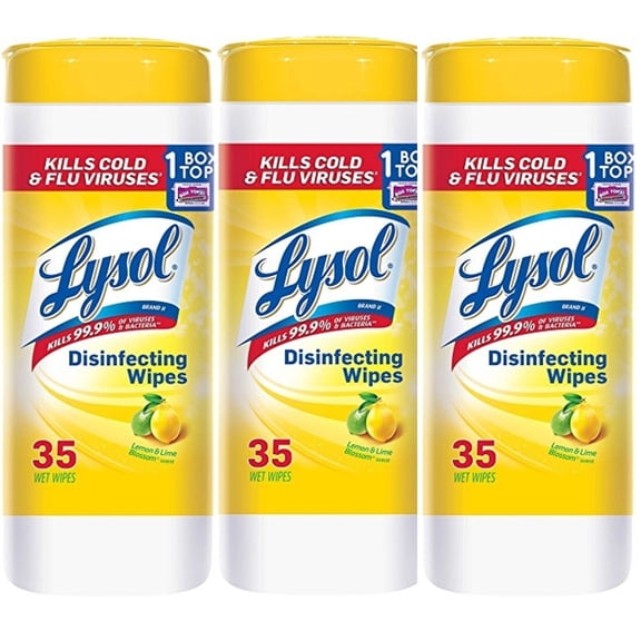 Lysol Disinfecting Wipes, Lemon & Lime Blossom, 35 Ct (3 pack)
