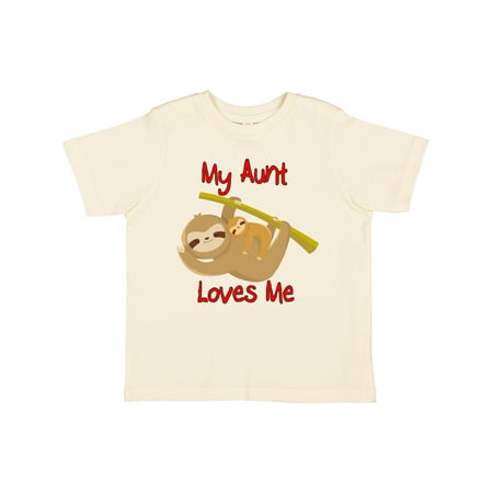 

Inktastic My Aunt Loves Me Sloth Gift Toddler Boy or Toddler Girl T-Shirt