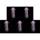 thumbnail image 1 of Luz nocturna de atmósfera de medusa, luz creativa de dormitorio para decoración de habitación, 5 uds. (púrpura), 1 of 5