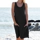 thumbnail image 1 of ICHUANYI Clearance Fashion Women Loose Summer Solid Pocket Sleeveless Beach Dress(Black, S) ICHUANYI WER2023080812384, 1 of 5