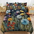 thumbnail image 2 of Duvet Cover Queen Size Watercolor Wildflowers 3 Pcs Duvet Cover Set Bedding Sets Queen Soft Breathable, 2 of 6