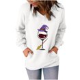 thumbnail image 1 of Sudadera clásica de manga larga con cuello en V y estampado de Halloween para mujer Pompotops FGAJ15756, 1 of 6