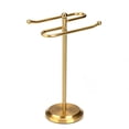 thumbnail image 2 of J&V TEXTILES Classical Steel Towel Rack Holder Stand with 2 Hanging Rings for Bathroom Vanity Countertops - Space Saving Hand Towel Holder Aged Brass, 2 of 5