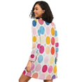 thumbnail image 2 of FORMRS Womens Long Sleeve Nightgowns Crew Neck Sleep Shirt Soft Pajamas Sizes S-3XL, Colorful Circles, 2 of 8