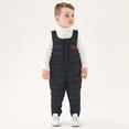 thumbnail image 5 of mgoYE Toddler Boy Girls Snow Pants Baby Winter Coat Puffer Windproof Winter Warm Snow Ski Bib Overalls Snowsuit(Black,3-6 Months), 5 of 6