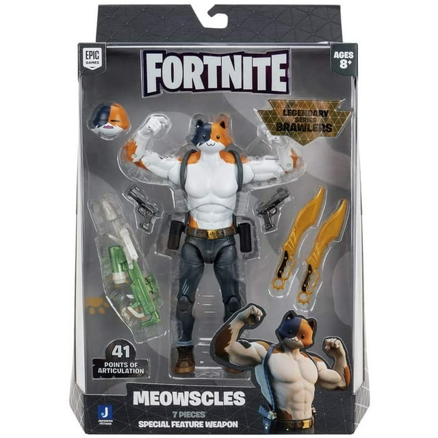 Figura de acción Meowscles de 7 pulgadas Fortnite Legendary Series Brawlers paquete de 1 Figura