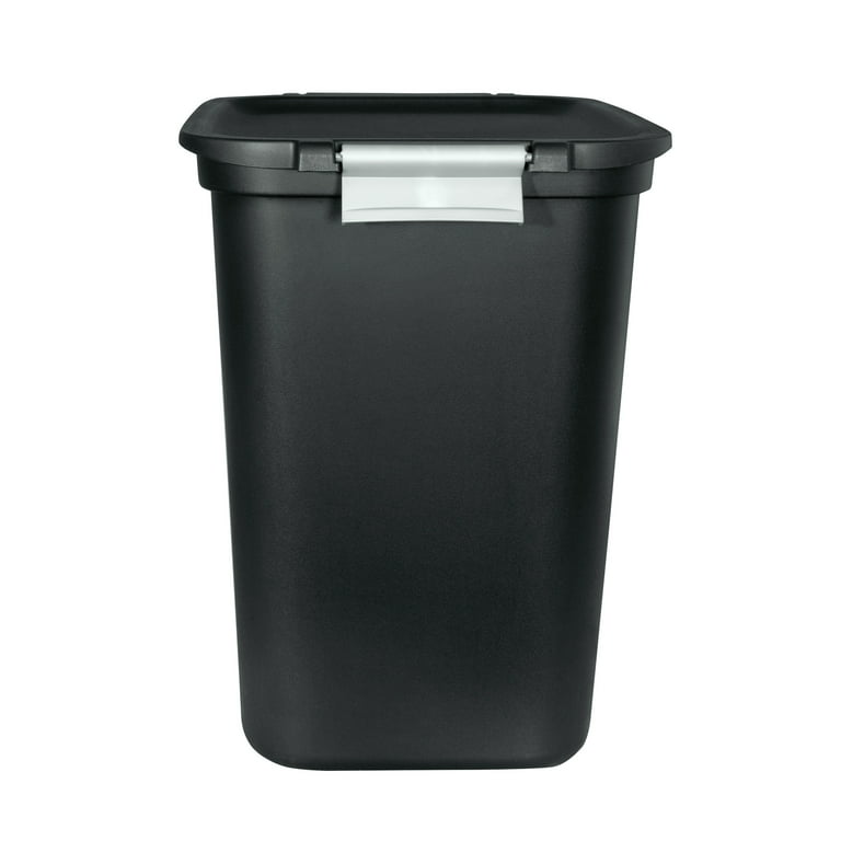 Trash Can W/ Lid Plastic Garage Outdoor Kitchen Stackable