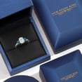 thumbnail image 5 of Gem Stone King 925 Silver and 10K Yellow Gold White Topaz and London Blue Topaz Engagement Ring for Women | 2.16 Cttw | Oval 8X6MM | Gemstone November Birthstone | Size 9, 5 of 6