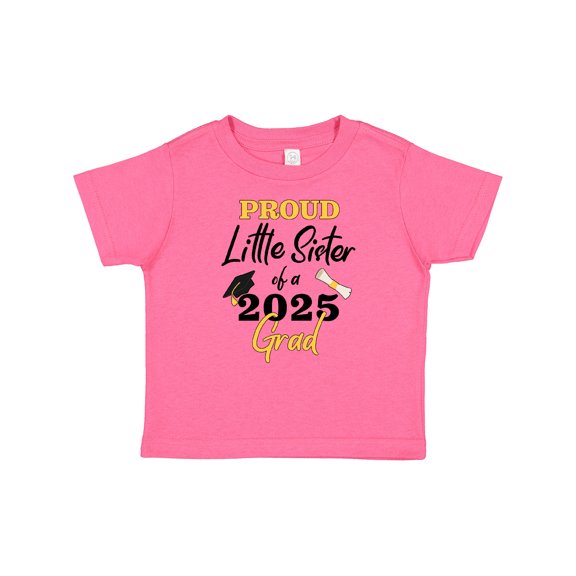Inktastic Proud Little Sister of a 2025 Grad Girls Baby T-Shirt