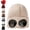 Beige, variant on Unisex Goggle Knitted Beanie, Beanie with Goggles, Windproof Warm Winter Skull Cap(Red)
