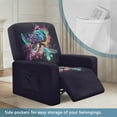 thumbnail image 2 of SCRAWLGOD Sea Turtle Splash Black Recliner Slipcovers 4-Pieces Lazyboy Recliner Cover Recliner Couch Covers Reclining Chair Covers with Storage Pocket Furniture Protector for Living Room, 2 of 7