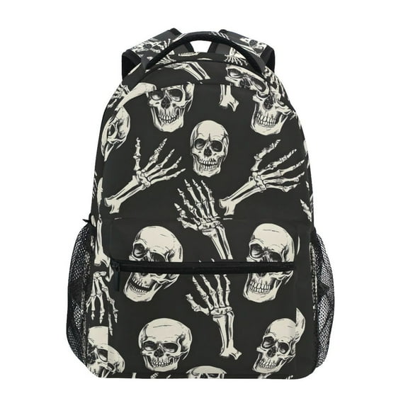 ALAZA Stylish Backpack Skull Skeleton Hands Elementary Bookbag Personalized Laptop School Bags Travel Daypack