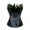 Black, variant on Corset Zip up Women Role Playing Peacock Bustier Blue XXL