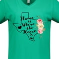 thumbnail image 4 of Inktastic Texas Home is Where the Heart is with Watercolor Floral Women's V-Neck T-Shirt, 4 of 5
