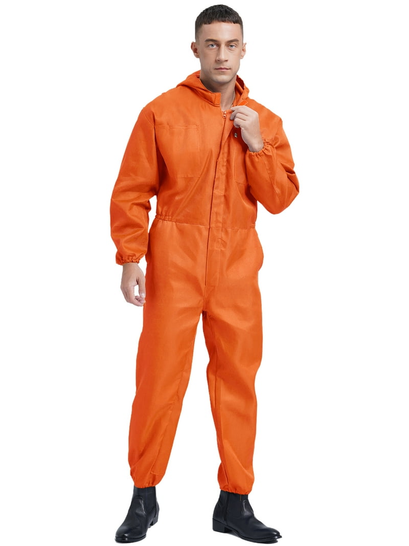 Jowowha Men's Long Sleeve Work Overall Jumpsuit Front Half Zipper