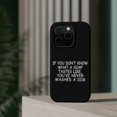 thumbnail image 4 of DistinctInk MagSafe Tough Case for Apple iPhone 15 Pro (6.1" Screen) - Don't Know What Soap Tastes Like, Washed Dog - Tempered Glass Back, 4 of 6