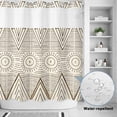 thumbnail image 2 of No Hook Shower Curtain, Black Beige Boho Shower Curtains for Bathroom with See Through Top Window, Vintage Ethnic Tribe Abstract Art Waterproof & Washable Bath Curtain 66"x72", 2 of 9